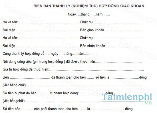 download mau bien ban thanh ly hop dong giao khoan