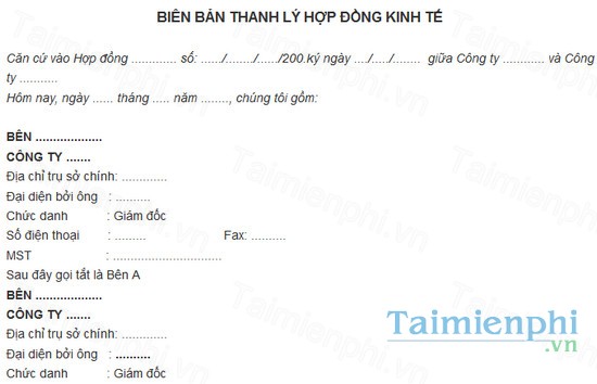 download mau bien ban thanh ly hop dong kinh te
