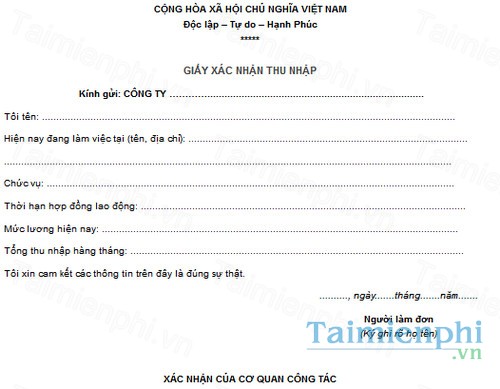 download mau giay xac nhan thu nhap