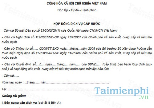 download mau hop dong dich vu cap nuoc