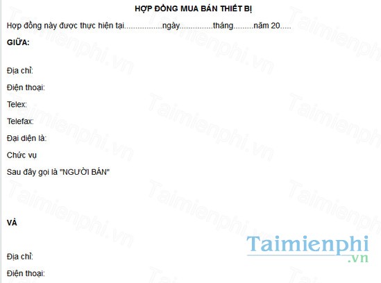 download mau hop dong mua ban thiet bi tieng viet tieng anh