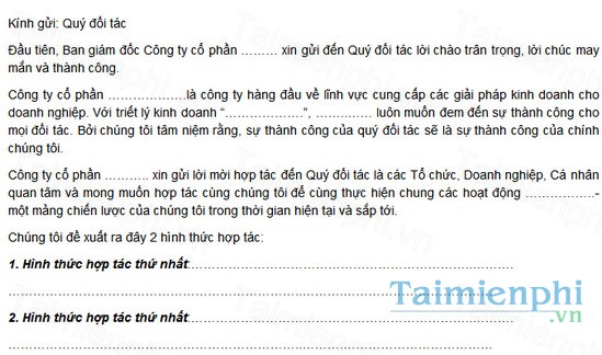 download mau thu moi hop tac kinh doanh