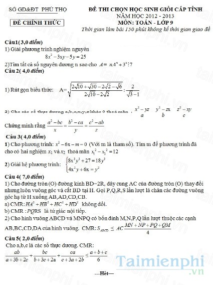 tai de thi hoc sinh gioi toan lop 9