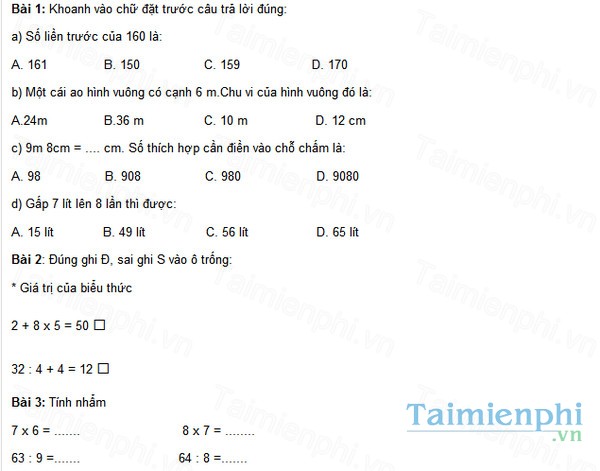 download 30 de thi toan lop 3 chon loc