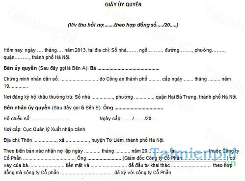 download mau giay uy quyen doi no