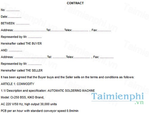 download mau hop dong nhap khau may moc tieng anh