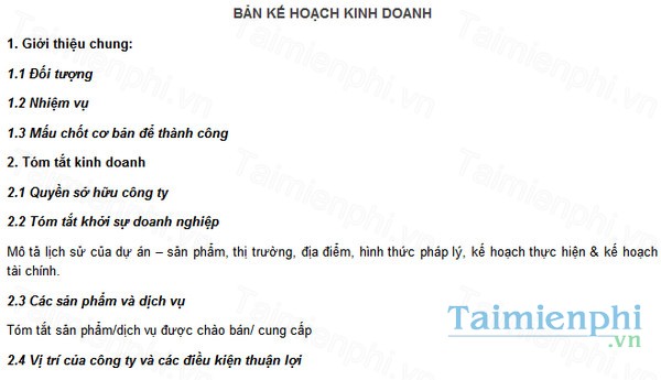 download ban ke hoach kinh doanh