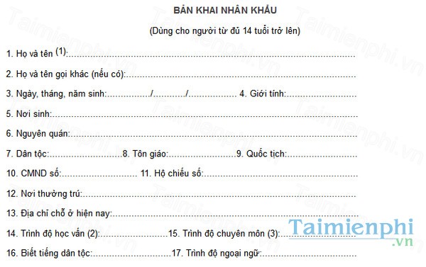 download ban khai nhan khau ho khau