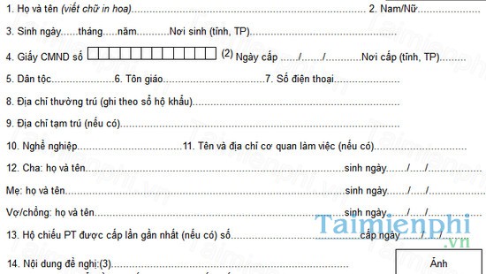 download cach viet to khai cap doi ho chieu