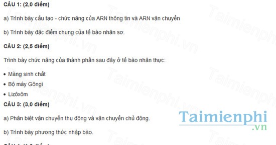 download de thi mon sinh hoc lop 10