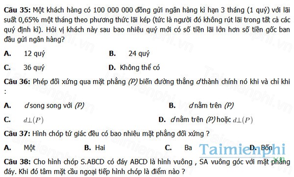 download de thi mon toan lop 12