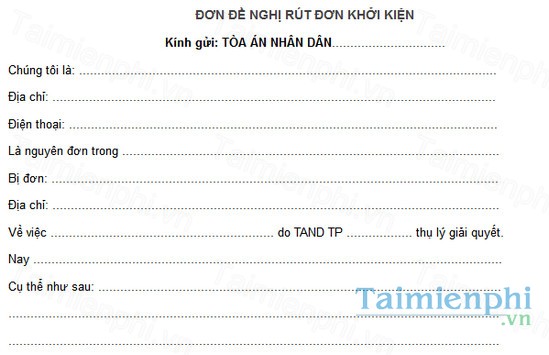 download don de nghi rut don khoi kien