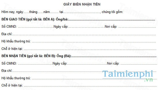 download giay bien nhan tien