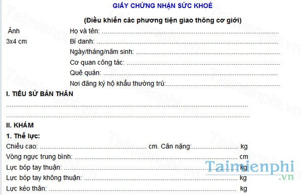 download mau giay kham suc khoe