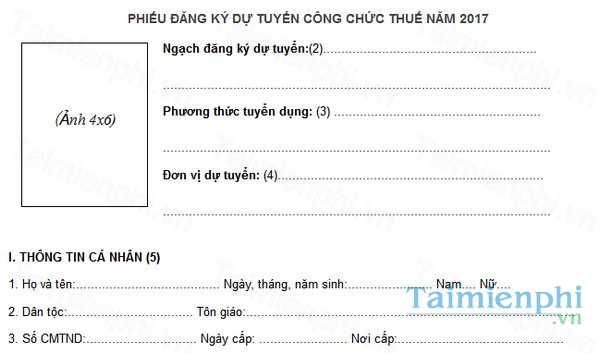 download phieu dang ky du tuyen cong chuc thue