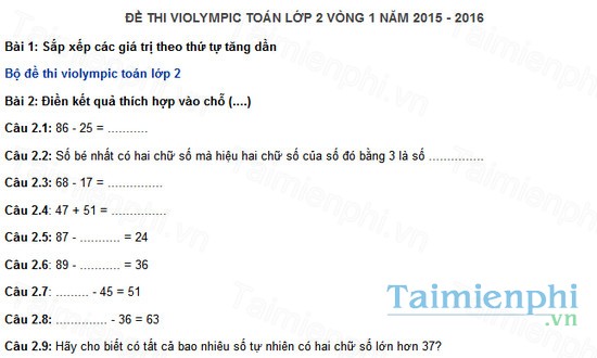 download de thi violympic toan lop 2