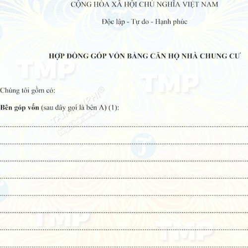 Hợp đồng góp vốn bằng căn hộ nhà chung cư