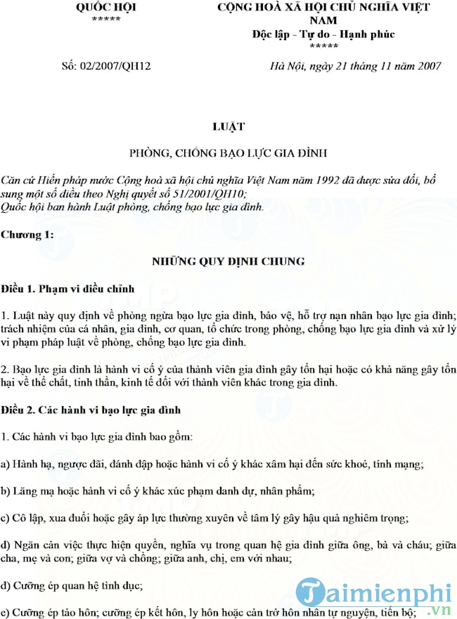 Luật phòng chống bạo lực gia đình