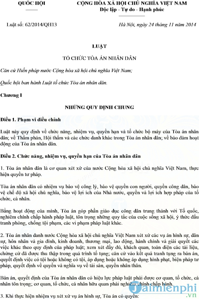 Luật tổ chức tòa án nhân dân