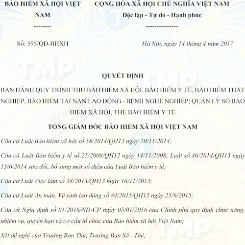 Quyết định 595/QĐ BHXH