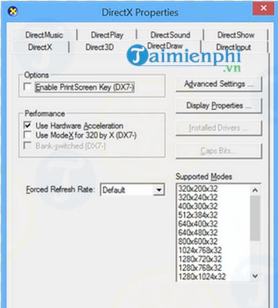 Microsoft DirectX Control Panel