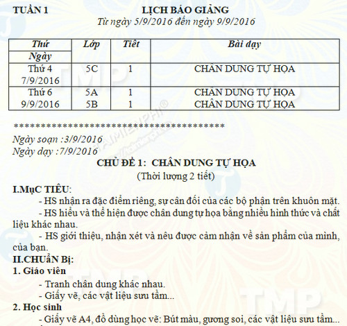 Giáo án Mĩ thuật Đan Mạch lớp 5