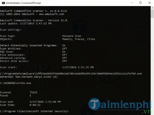 Emsisoft Commandline Scanner
