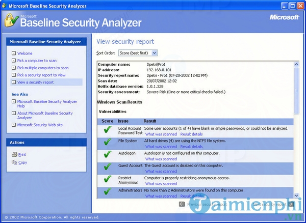Microsoft Baseline Security Analyzer