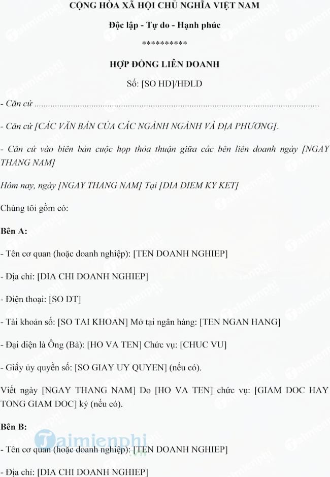 Hợp đồng liên doanh