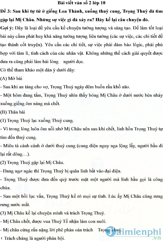 Kể lại chuyện sau khi tự tử ở giếng Loa Thành Trọng Thuỷ đã tìm gặp lại Mị Châu