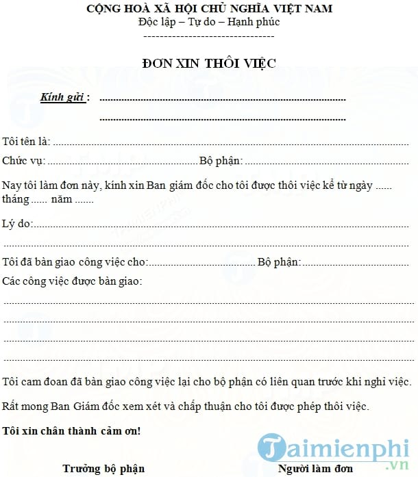 Đơn thôi việc