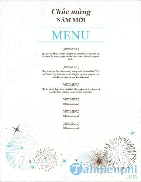Thực đơn lịch thiệp