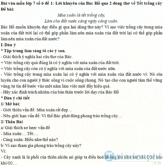 Giải thích câu thơ Mùa xuân là Tết trồng cây, Làm cho đất nước càng ngày càng xuân