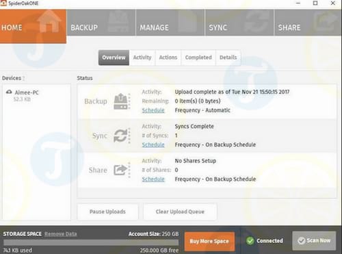 SpiderOak One Secure Backup