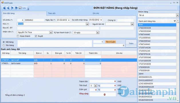 Phần mềm quản lý nhà sách Hosco