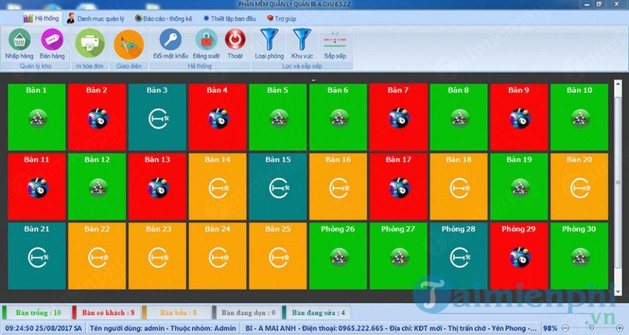 Phần mềm quản lý bida OXU