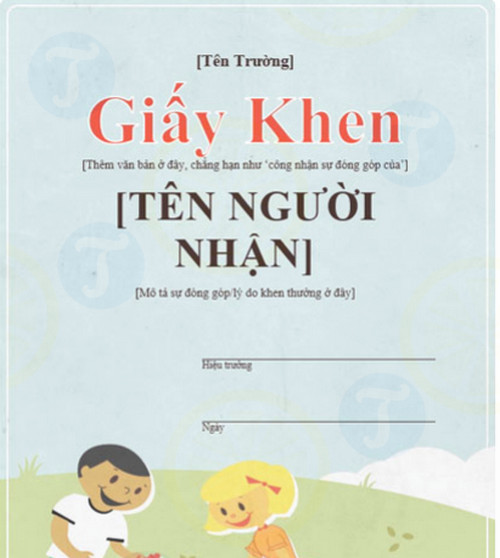 download giay khen cho hoc sinh tieu hoc