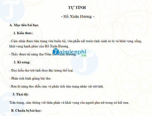 giao an bai tu tinh ngu van 11