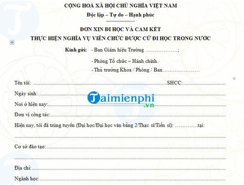 mau don va cam ket khi di hoc trong nuoc