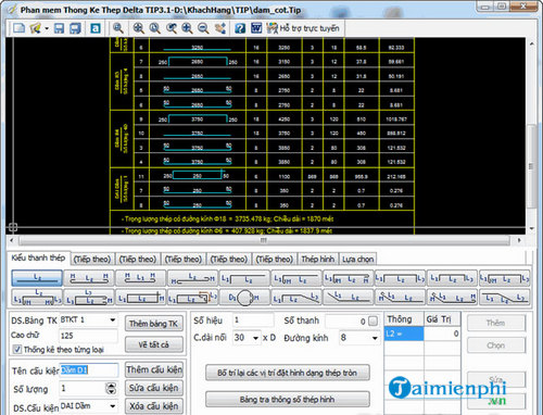 phan mem thong ke cot thep tip