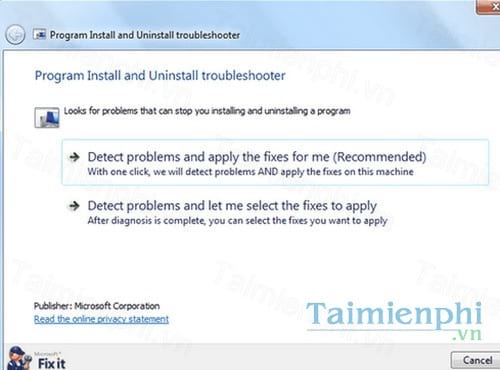 program install and uninstall troubleshooter