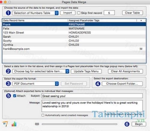 pages data merge for mac