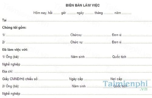 Biên bản làm việc
