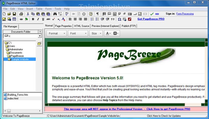 PageBreeze Free HTML Editor