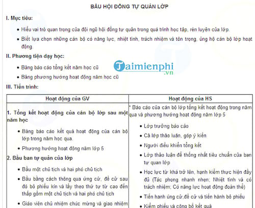 Giáo án hoạt động ngoài giờ lên lớp lớp 5 cả năm