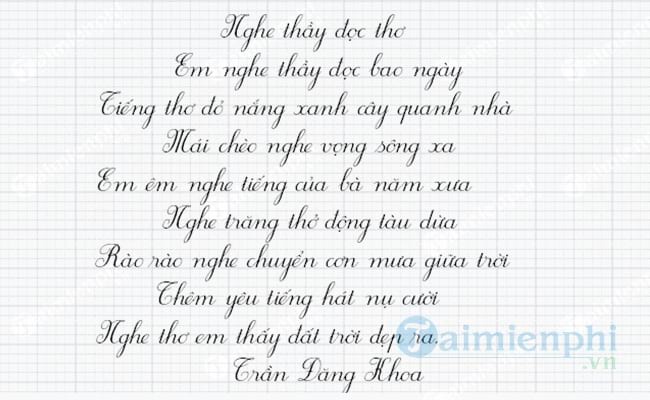 Mẫu font chữ tập viết tiểu học