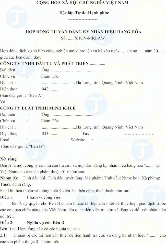 mau hop dong tu van dang ky nhan hieu hang hoa