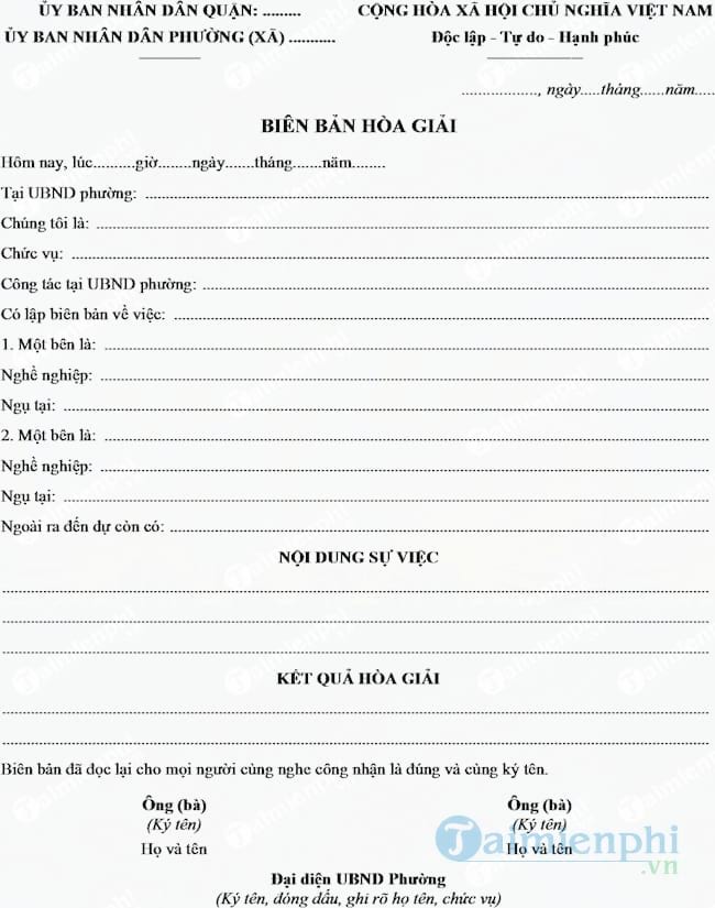 Biên bản hòa giải