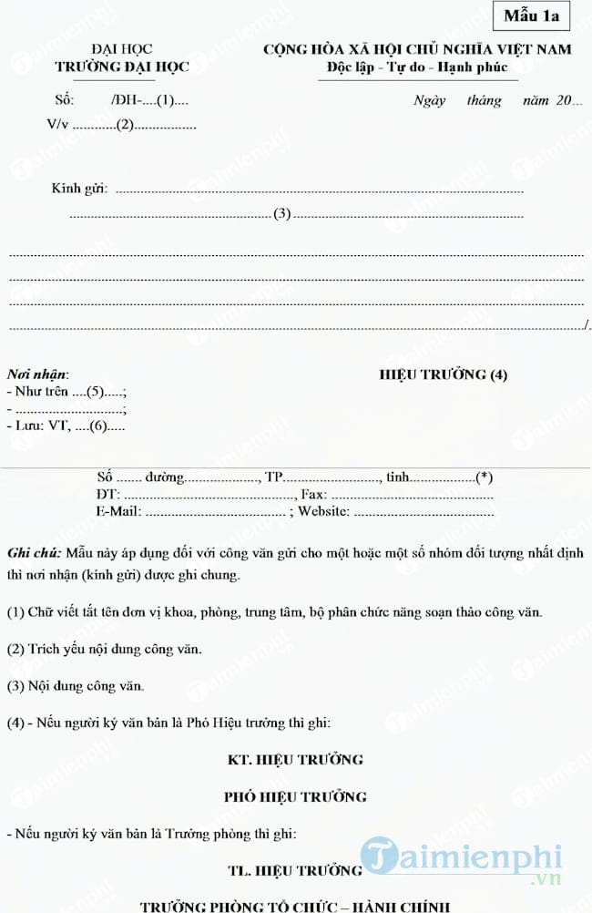 Mẫu công văn chung
