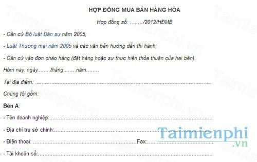 Hợp đồng mua bán